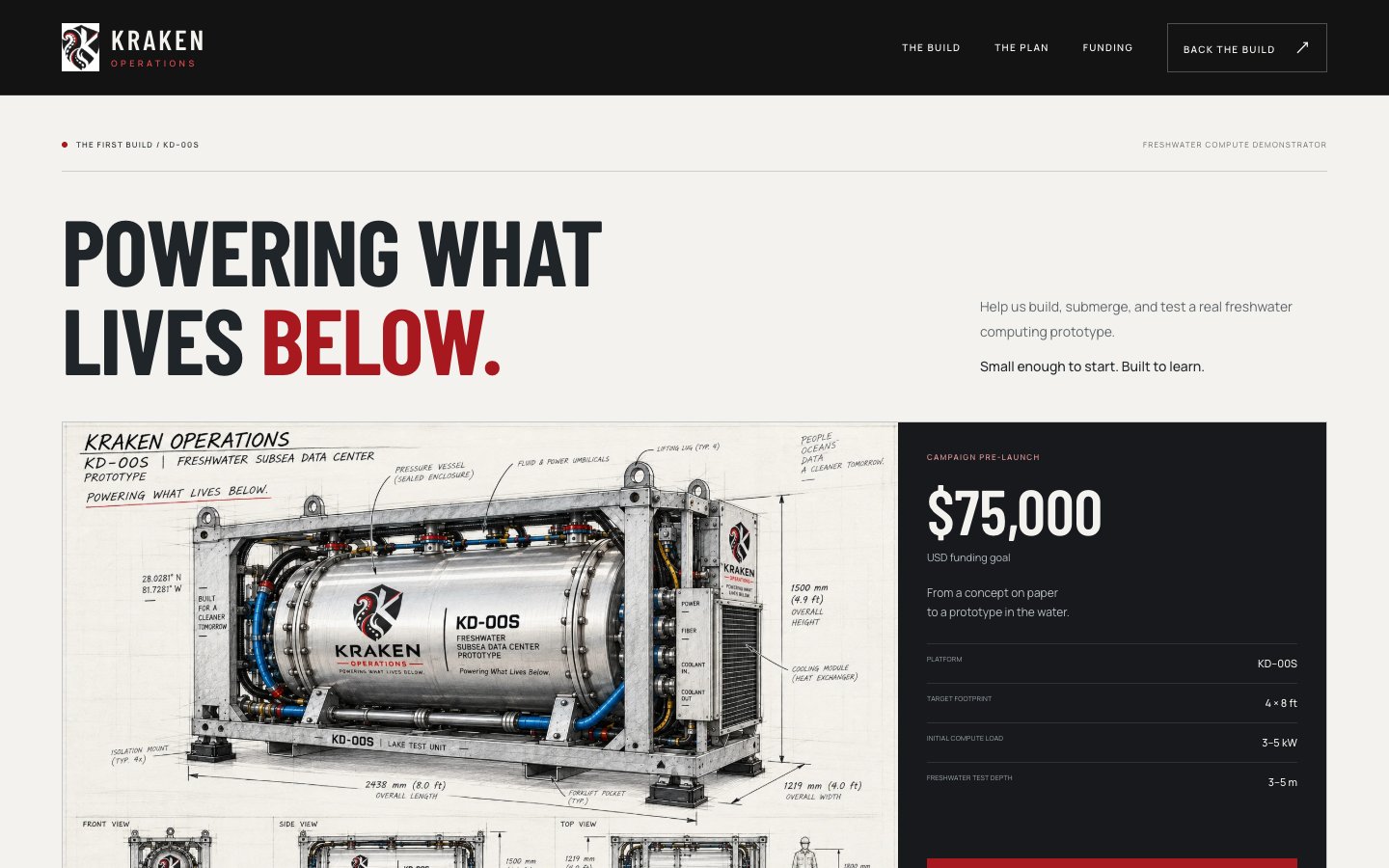 Kraken Operations website homepage